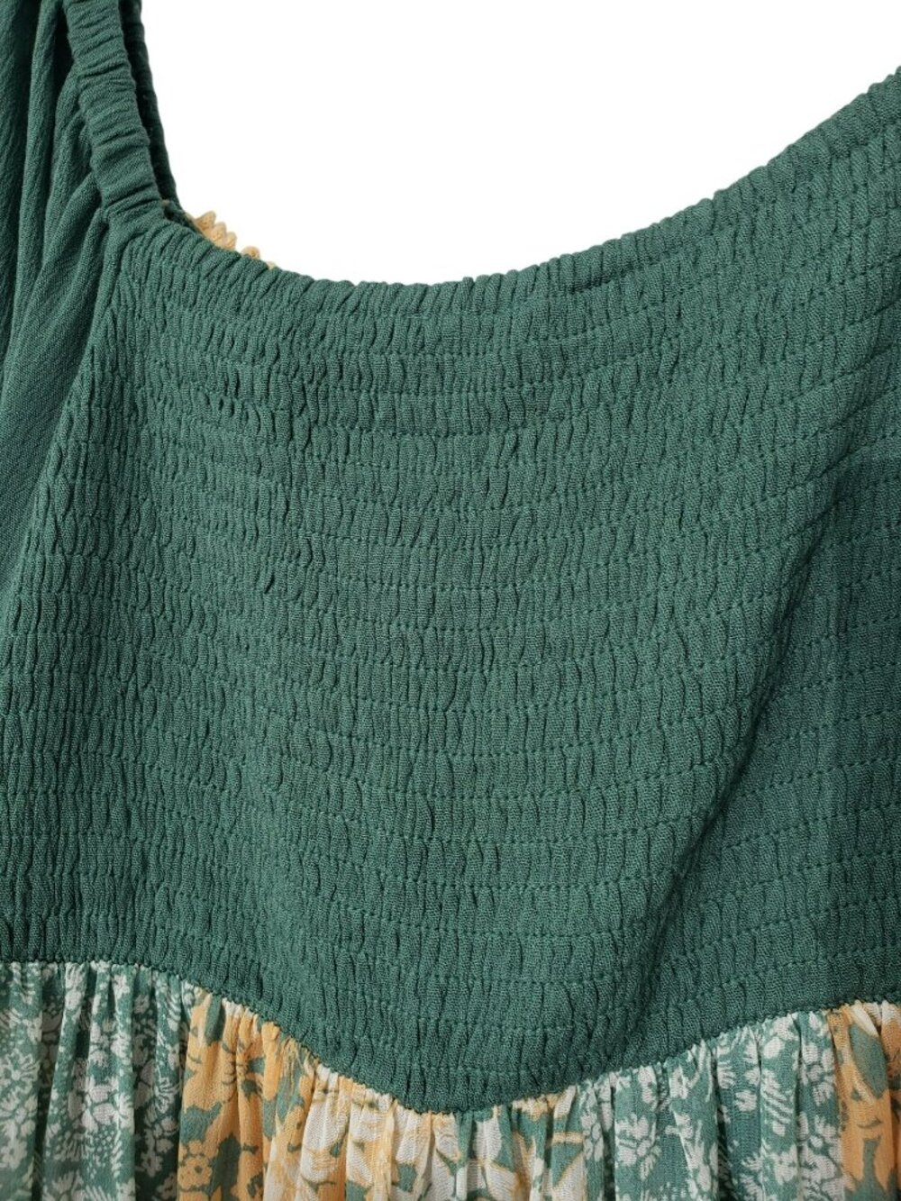 Miss Me Green Orange Milkmaid Mermaid Top Whimsigoth Medium Forest Fairy - Picture 11 of 12